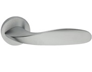 Excel Frascio Leaf Lever on Round Rose, Satin Chrome - 1520/50I/SCP (sold in pairs)
