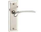 Urfic Como Door Handles On Backplate, Dual Finish Polished Nickel & Satin Nickel - 160-65-04-05 (sold in pairs)