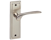 Urfic Como Modern Range (150mm) Door Handles On Backplate, Satin Nickel - 160-65-05 (sold in pairs)