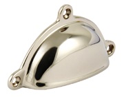 Hafele Cotswold Cabinet Cup Handle (85mm c/c), Polished Nickel - 166.08.700
