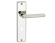 Urfic Calais Style Save Door Handles On Backplate, Polished Nickel - 1680-5215-04 (sold in pairs)