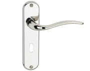 Urfic Shropshire Style Save Door Handles On Backplate, Polished Nickel - 1730-5225-04 (sold in pairs)