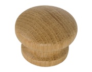 Hafele End Grain Wood Turned Cupboard Knob (44mm Diameter), Stained & Lacquered Light Oak - 195.55.400