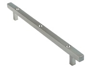 Frelan Hardware Square Bar Cabinet Handle (160mm OR 200mm c/c), Satin Chrome With Swarovski Crystal - 2031SC