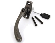 From The Anvil Left Or Right Handed Peardrop Locking Espagnolette Window Fastener, Antique Pewter - 20416