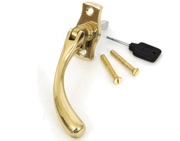From The Anvil Left Or Right Handed Peardrop Locking Espagnolette Window Fastener, Polished Brass - 20419
