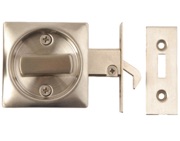 Excel Square Sliding Bathroom Door Lock, Satin Stainless Steel - 2130SSS