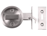 Excel Round Sliding Bathroom Door Lock, Polished Stainless Steel - 2131-PSS