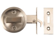 Excel Round Sliding Bathroom Door Lock, Satin Stainless Steel - 2131