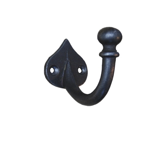 Cottingham Ball End Single Hook (50mm), Antique Cast Iron - 30.336C.AI.50  from Door Handle Company