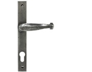 From The Anvil Cottage Slimline Sprung Lever Espagnolette Door Handles (92mm C/C), Pewter - 33036 (sold in pairs)
