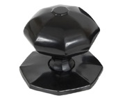 From The Anvil Large Octagonal Mortice/Rim Knob Set, Black - 33065 (sold in pairs)
