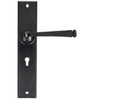 From The Anvil Avon Large Sprung Door Handles (241mm x 48mm), Black - 33093 (sold in pairs)