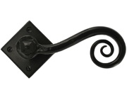 From The Anvil Monkeytail Unsprung Door Handles On Diamond Rosette, Black - 33235 (sold in pairs)