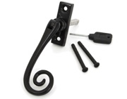 From The Anvil Left Or Right Handed Slim Monkeytail Locking Espagnolette Window Fastener, Black - 33242