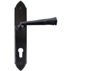 From The Anvil Gothic Espagnolette Door Handles (92mm C/C), Black - 33273 (sold in pairs)