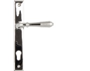 From The Anvil Reeded Slimline Lever Espagnolette, Sprung Door Handles, Polished Chrome - 33305 (sold in pairs)
