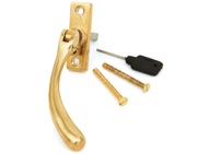 From The Anvil Left Or Right Handed Slim Peardrop Locking Espagnolette Window Fastener, Polished Brass - 33335