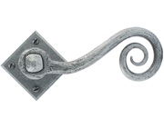 From The Anvil Monkeytail Unsprung Door Handles On Diamond Rosette, Pewter - 33612 (sold in pairs)