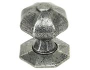 From The Anvil Small Octagonal Mortice/Rim Knob Set, Pewter - 33643 (sold in pairs)