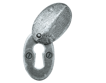 From The Anvil Standard Profile Blacksmith Oval Escutcheon & Cover, Pewter - 33664