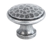 From The Anvil Beaten Cupboard Knob (20mm, 30mm Or 40mm), Pewter - 33625