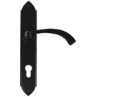 From The Anvil Gothic Curved Espagnolette Door Handles (92mm C/C), Black - 33764 (sold in pairs)