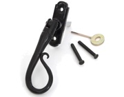 From The Anvil Left Or Right Handed Shepherds Crook Locking Espagnolette Window Fastener, Black - 33957