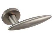 Eclipse Sphere Dual Force Lever On Round Rose, Satin Stainless Steel - 34708 (sold in pairs)
