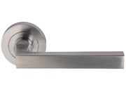 Excel Linea Lever On Round Rose, Satin Chrome - 3565SC (sold in pairs)