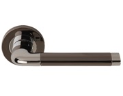 Excel Argo Lever On Round Rose, Dual Finish Polished Chrome & Black Nickel - 3570PCBN (sold in pairs)