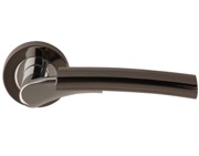Excel Ultimo Lever On Round Rose, Dual Finish Polished Chrome & Black Nickel - 3575 (sold in pairs)
