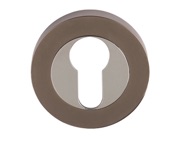 Excel Euro Profile Escutcheon, Dual Finish Polished Chrome & Black Nickel - 3577PCBN (sold in pairs)