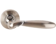 Excel Artemis Dual Finish Lever On Round Rose, Satin Nickel & Polished Chrome - 3625 (sold in pairs)