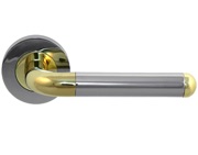 Excel Orbit Dual Finish Polished Chrome & Polished Brass Door Handles - 3630 (sold in pairs)