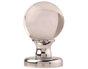 Excel Clear Glass Ball Mortice Door Knobs Polished Chrome - 3850 (sold in pairs)