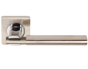Excel Chronos Dual Polished Chrome & Satin Nickel Door Handles - 3655-SQ (sold in pairs)