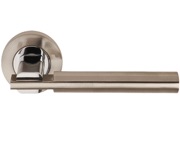 Excel Chronos Dual Finish Polished Chrome & Satin Nickel Door Handles - 3655 (sold in pairs)