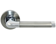 Excel Argo Dual Finish Polished Chrome & Satin Nickel Door Handles - 3670 (sold in pairs)