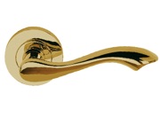 Excel Venus Lever On Round Rose, Polished Brass - 3678PB (sold in pairs)