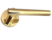 Excel Sultan Lever On Round Rose, Polished Brass - 3688PB (sold in pairs)