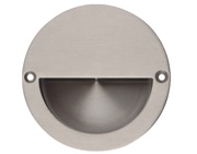 Excel Half Covered Circular Flush Pull (90mm), Satin Stainless Steel - 3800