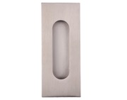 Excel Square Corner Oblong Flush Pull (Round Inner), Satin Stainless Steel - 3806