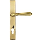 From The Anvil Hinton Slimline Lever Espagnolette, Sprung Door Handles, Aged Brass - 45314 (sold in pairs)