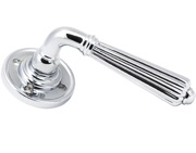 From The Anvil Hinton Door Handles On Round Rose, Polished Chrome - 45315 (sold in pairs)