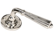 From The Anvil Hinton Door Handles On Round Rose, Polished Nickel - 45321 (sold in pairs)