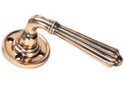 From The Anvil Hinton Door Handles On Round Rose, Polished Bronze - 45333 (sold in pairs)
