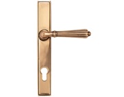 From The Anvil Hinton Slimline Lever Espagnolette, Sprung Door Handles, Polished Bronze - 45338 (sold in pairs)