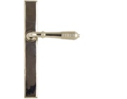 From The Anvil Reeded Slimline Lever Latch Set, Sprung Door Handles, Polished Nickel - 45425 (sold in pairs)