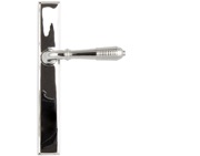 From The Anvil Reeded Slimline Lever Latch Set, Sprung Door Handles, Polished Chrome - 45426 (sold in pairs)